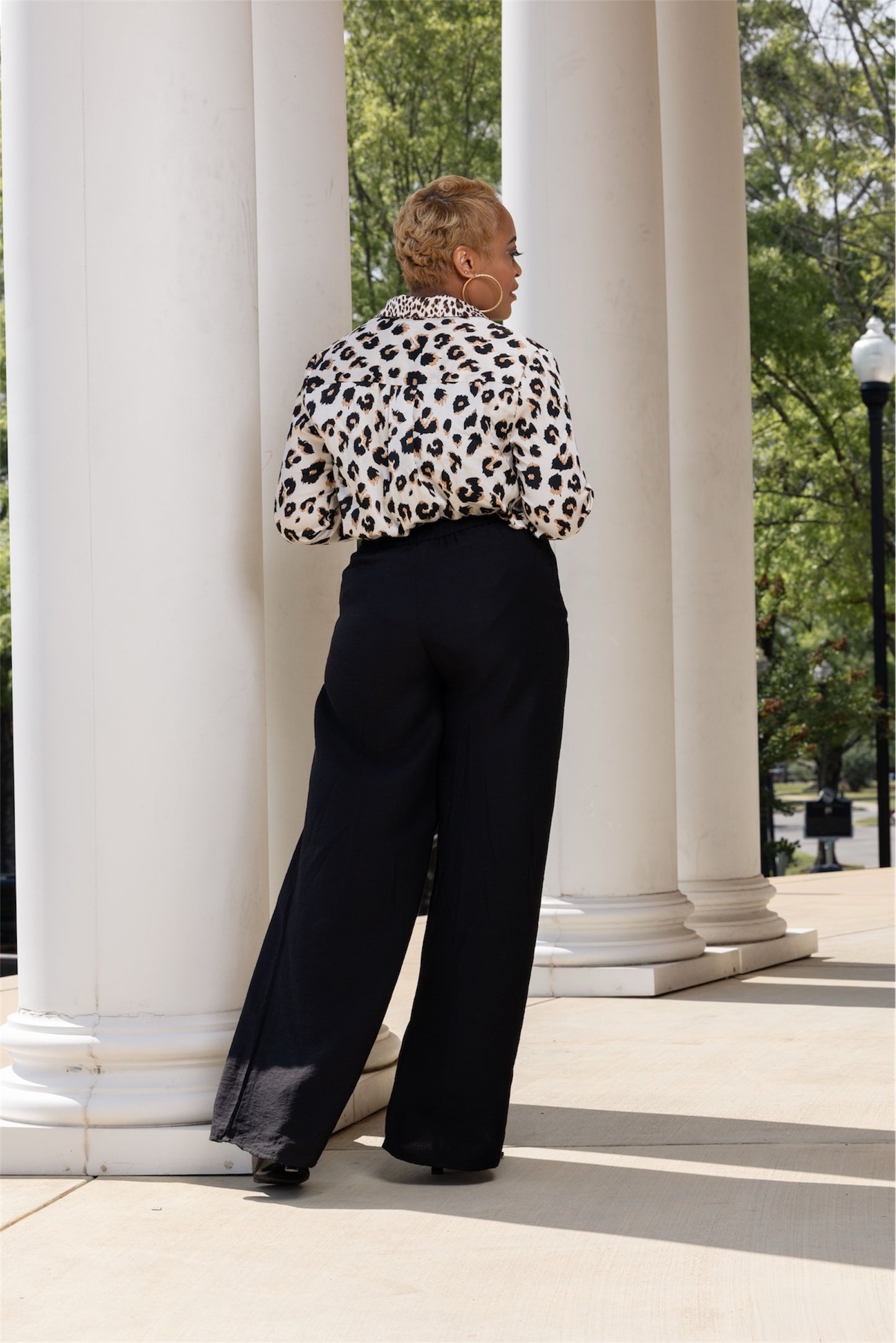 Leopard Luxe Satin Blouse