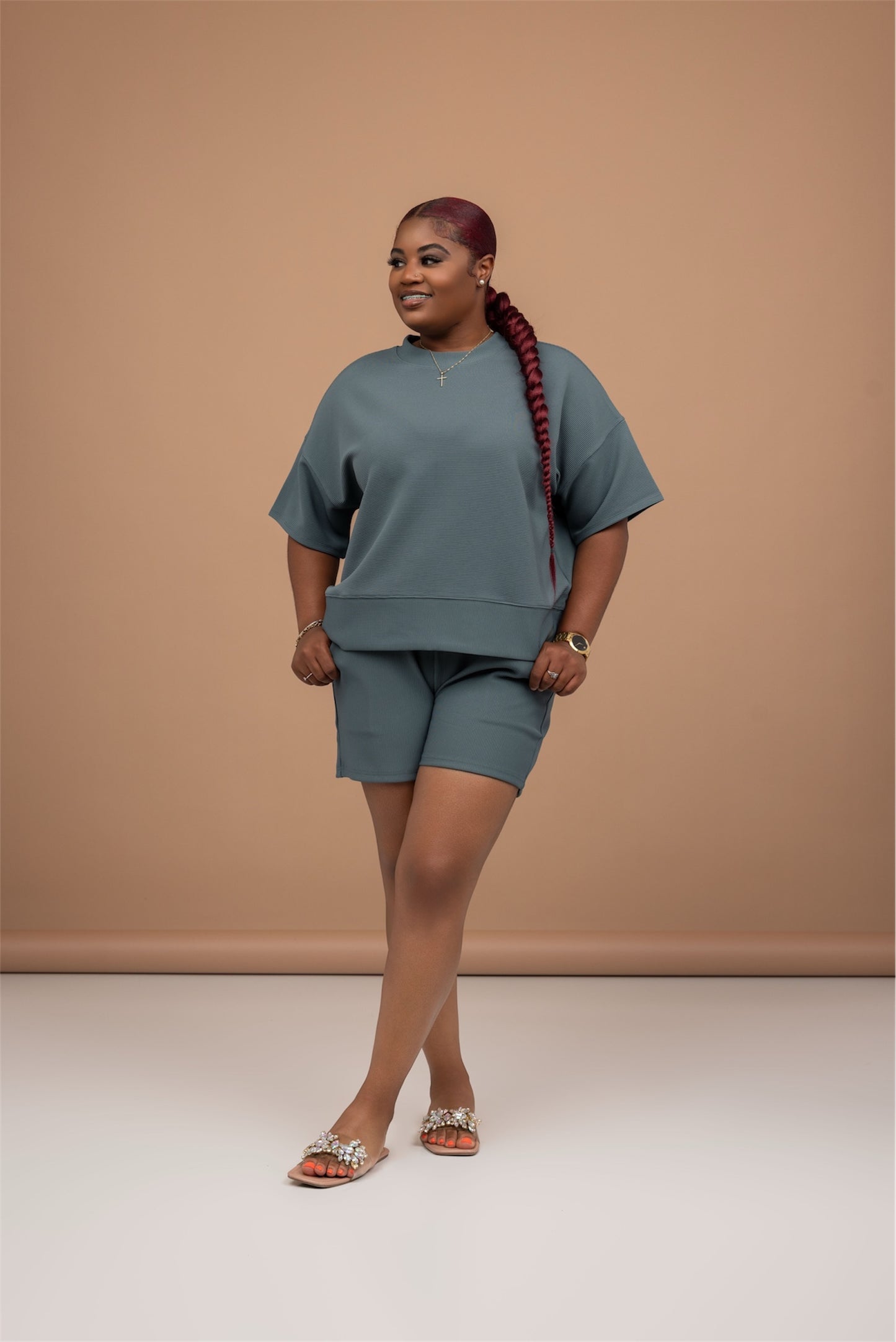 Coastal Chill Ribbed Short Set
