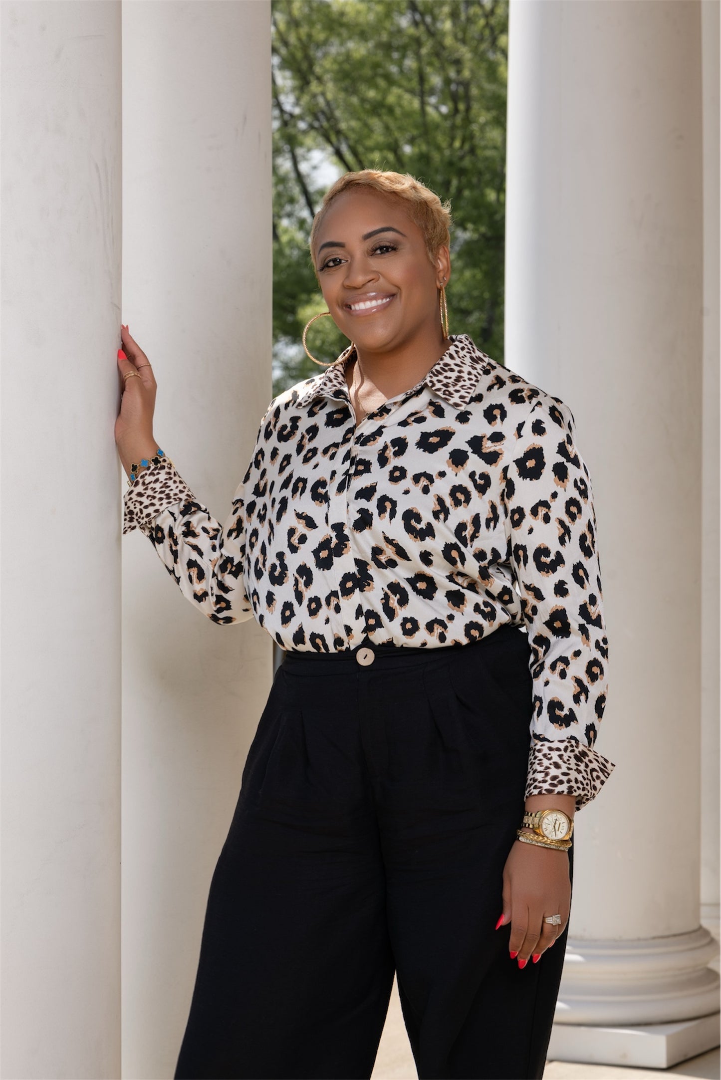 Leopard Luxe Satin Blouse