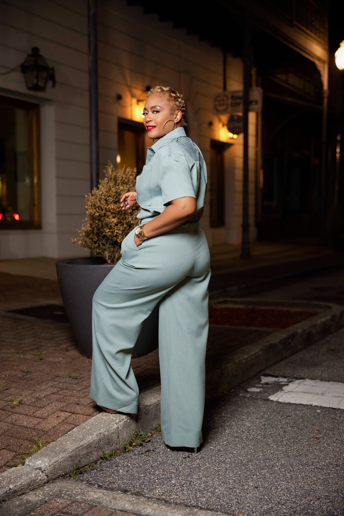 Pleated Down Pants Set