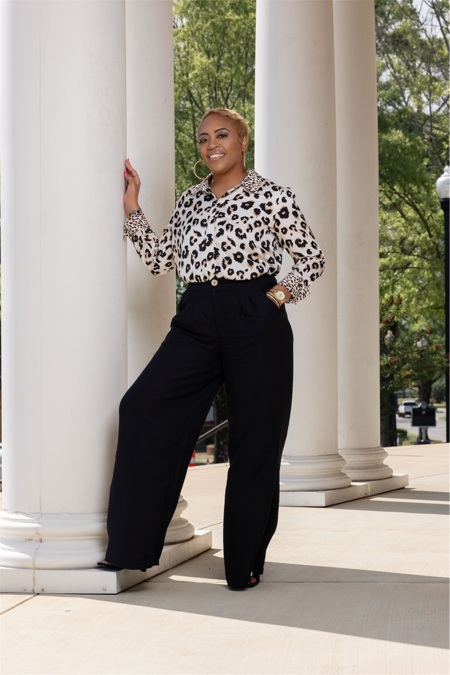 Leopard Luxe Satin Blouse