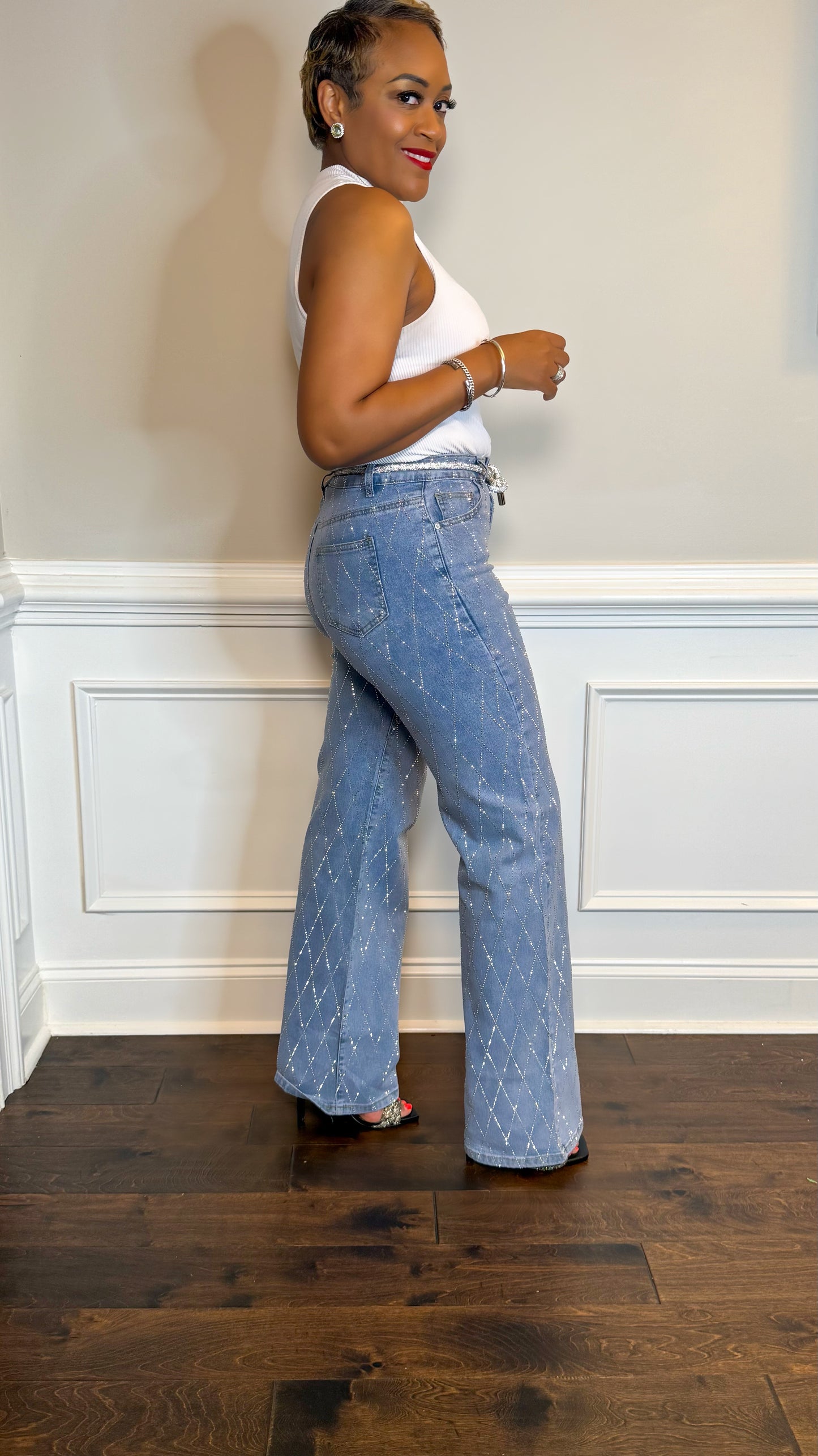 Rhinestone Diamond Jeans