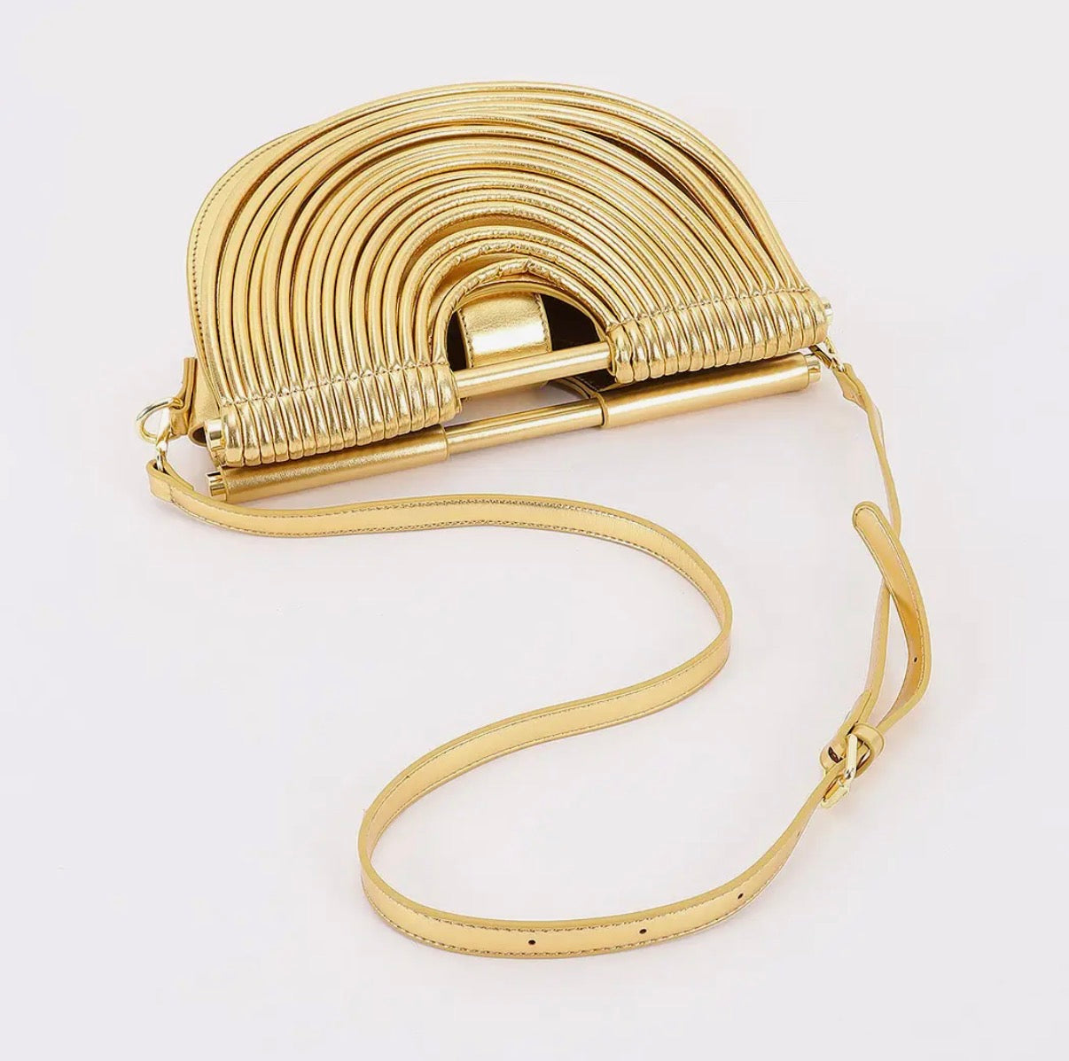 Solara Gold Metallic Crescent Crossbody