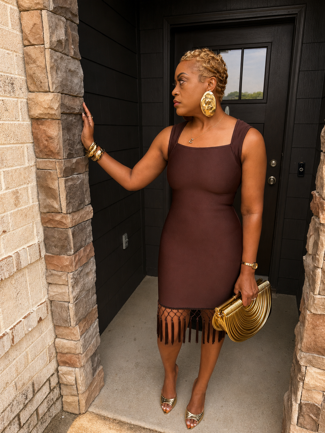 Contour Fringe Dress – The Bella Noire Store
