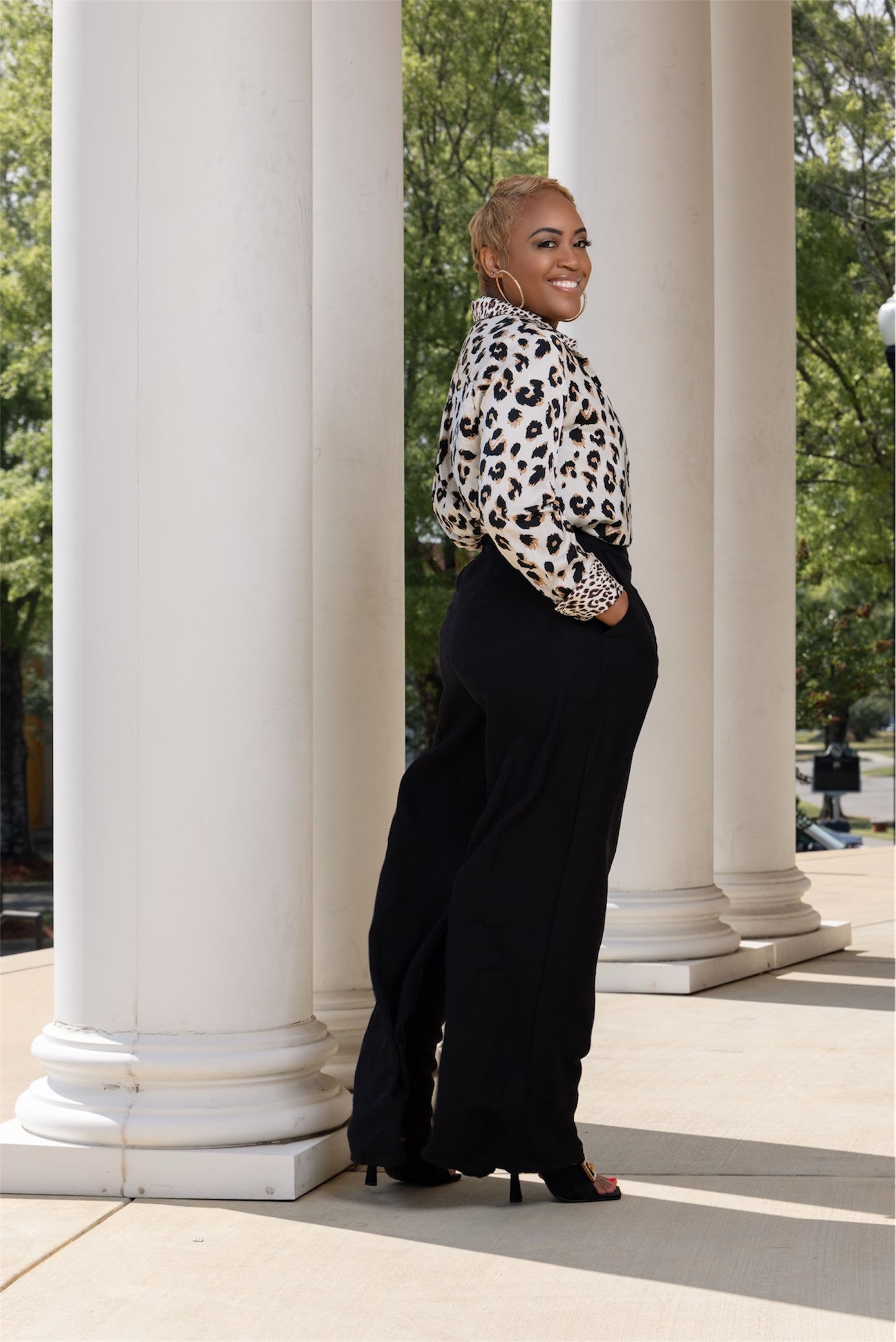 Leopard Luxe Satin Blouse