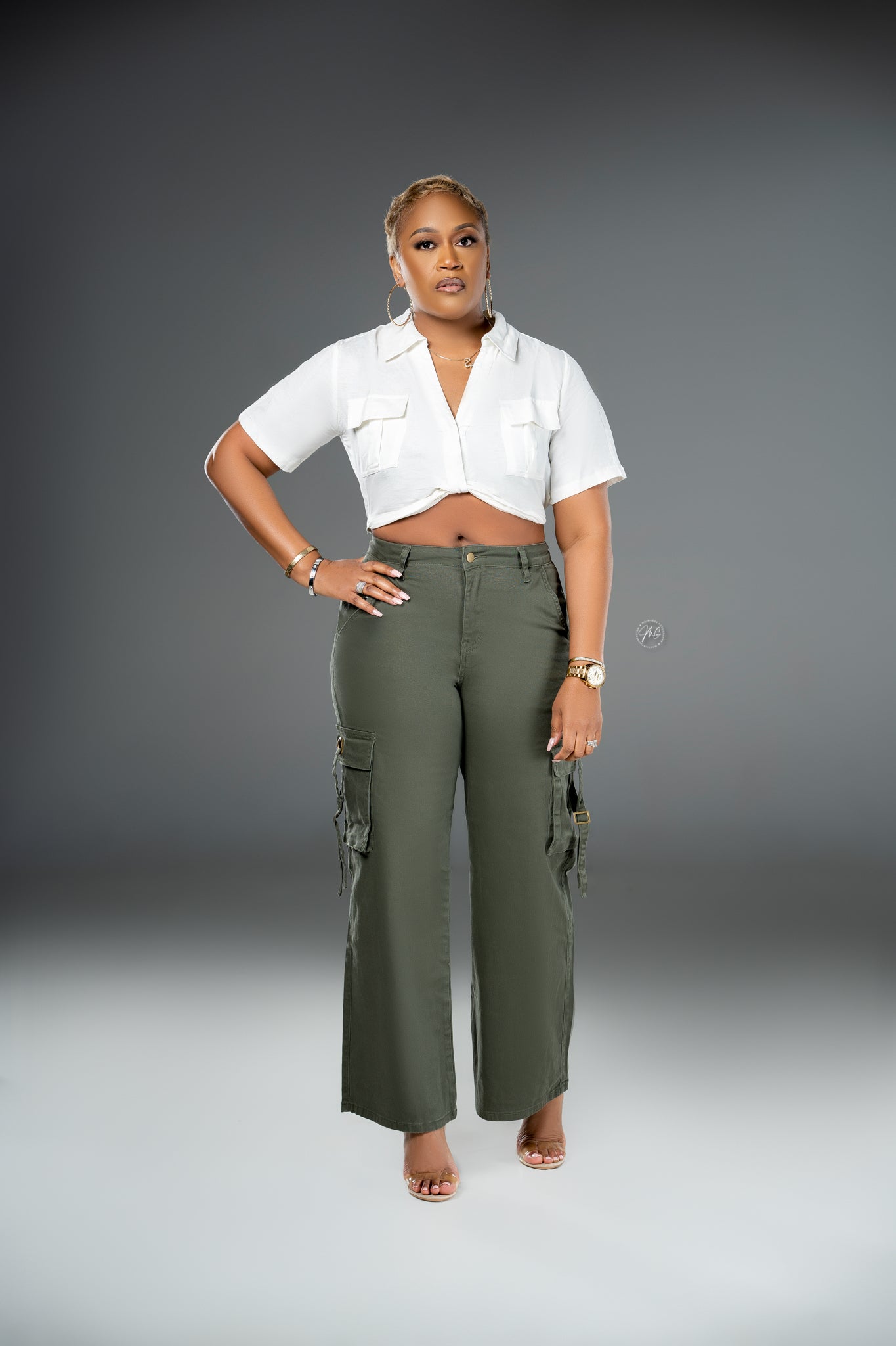 Army Green Wide Leg Cargo Pants – The Bella Noire Store