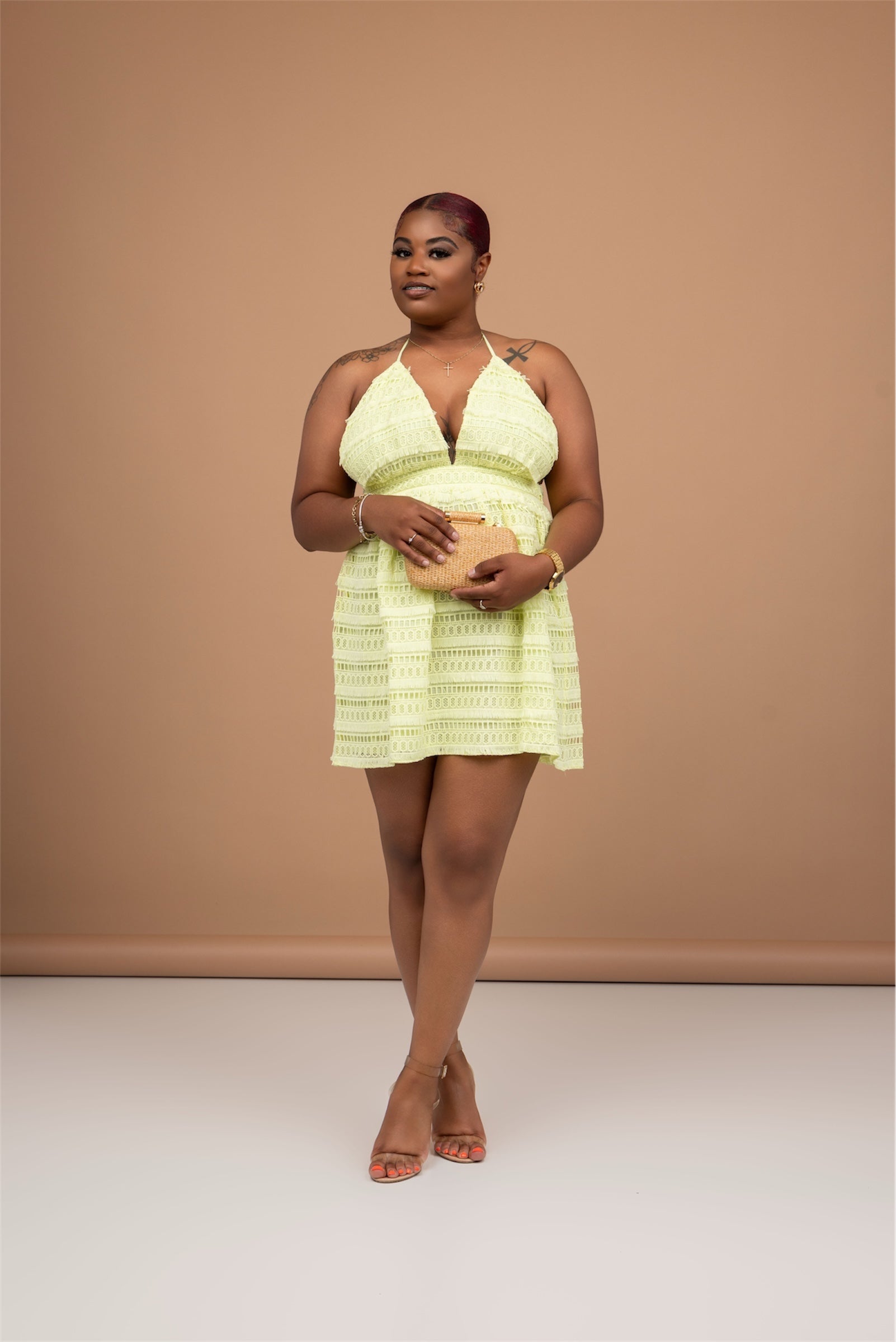 Limoncello Lace Halter Mini Dress The Bella Noire Store Limoncello Lace Halter Mini Dress The Bella Noire Store