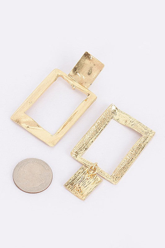 Gold Frame Statement Earrings