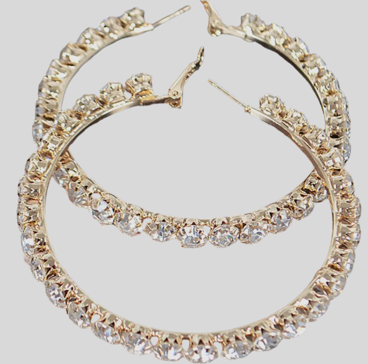 Chunky Rhinestone Hoop Earrings