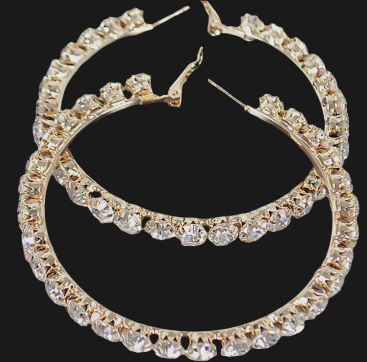 Chunky Rhinestone Hoop Earrings