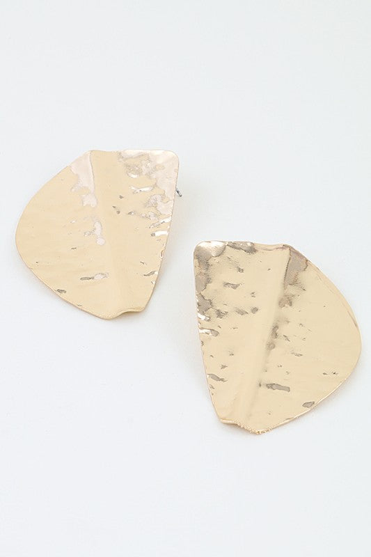 Gold Hammered Earrings