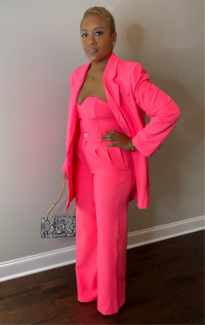 Powerful in Pink 3 Piece Suit