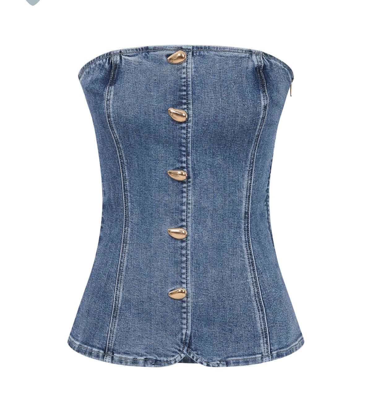 Strapless Denim Bustier