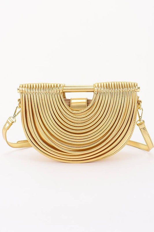 Solara Gold Metallic Crescent Crossbody