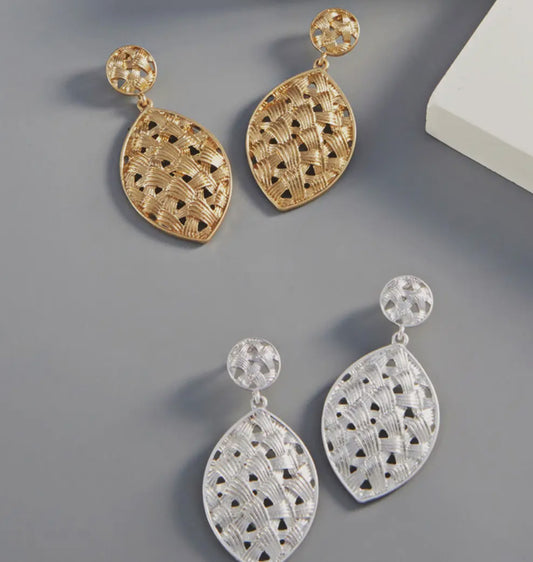 Woven Textured Drop Earrings