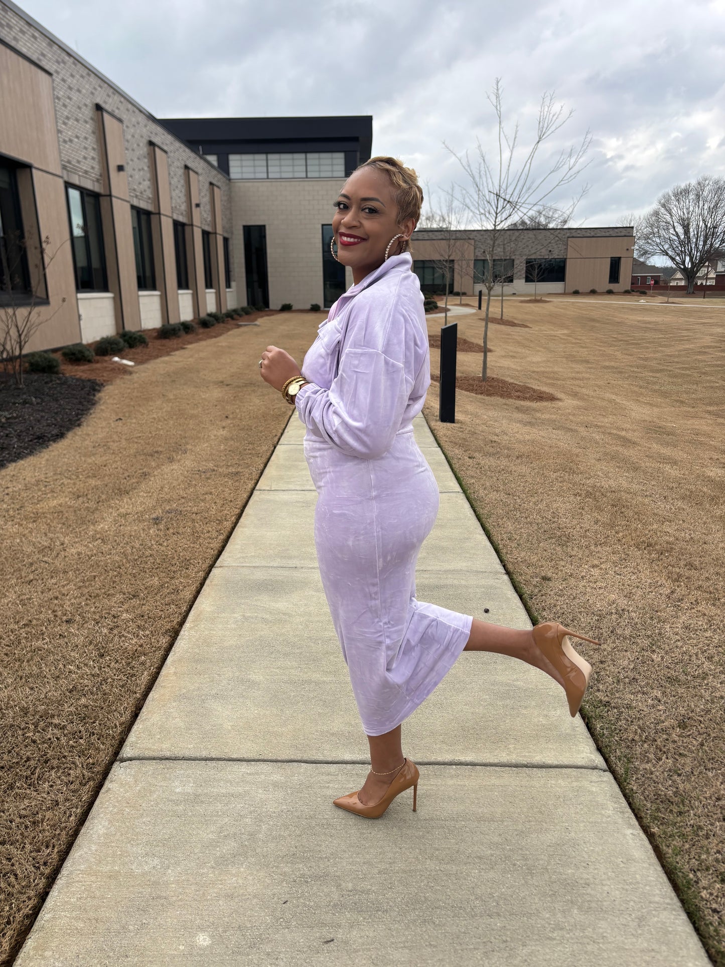 Lavender Velour Dress