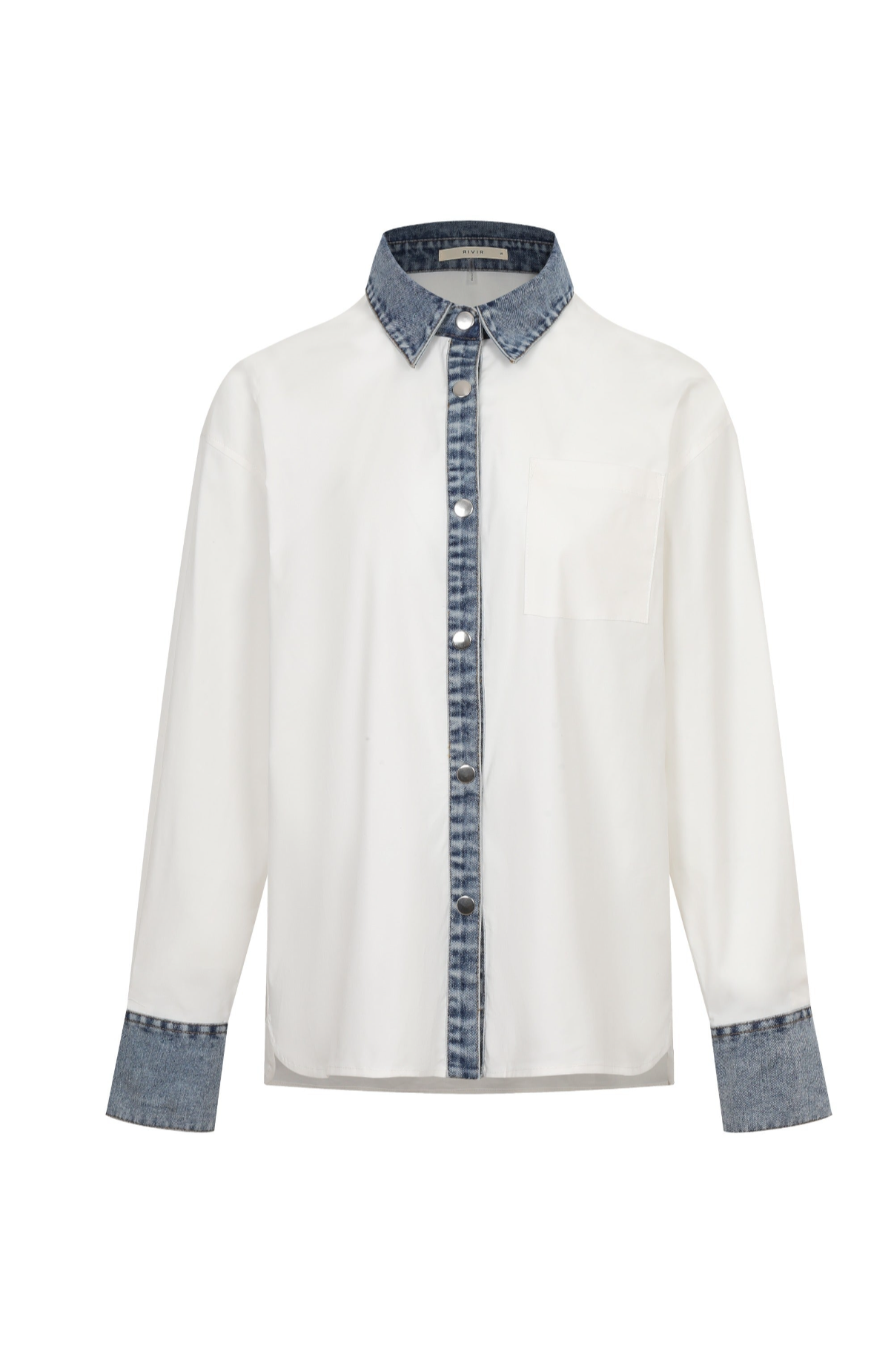Denim & White Button Down Shirt