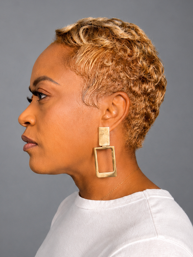 Gold Frame Statement Earrings