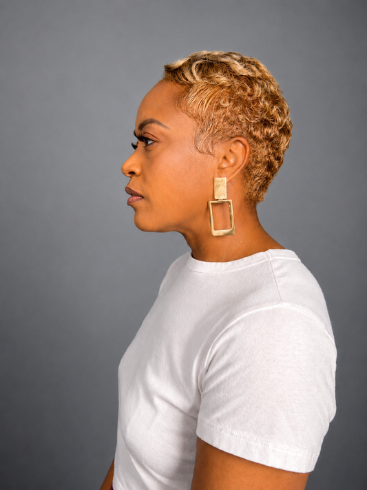 Gold Frame Statement Earrings
