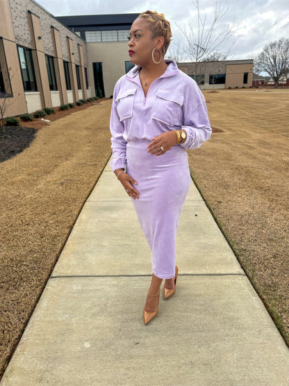 Lavender Velour Dress