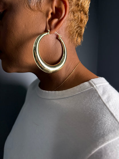 Chunky Gold Hoop Earrings