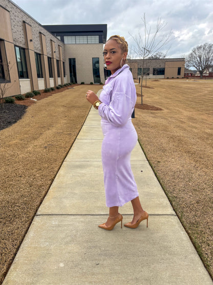 Lavender Velour Dress