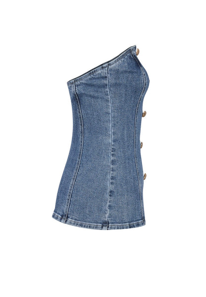Strapless Denim Bustier
