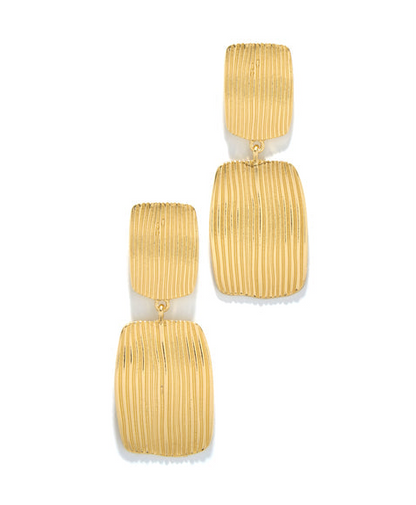 Textured Link Square Earrings