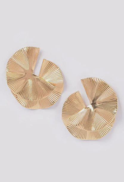 Golden Flora Disc Earrings