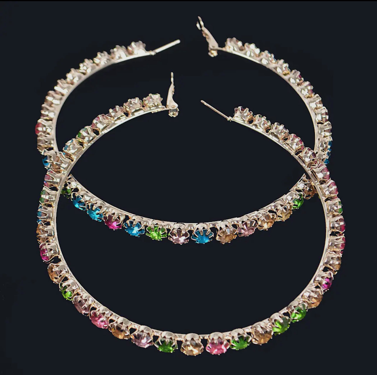 Rhinestone Hoops - 3 Colors