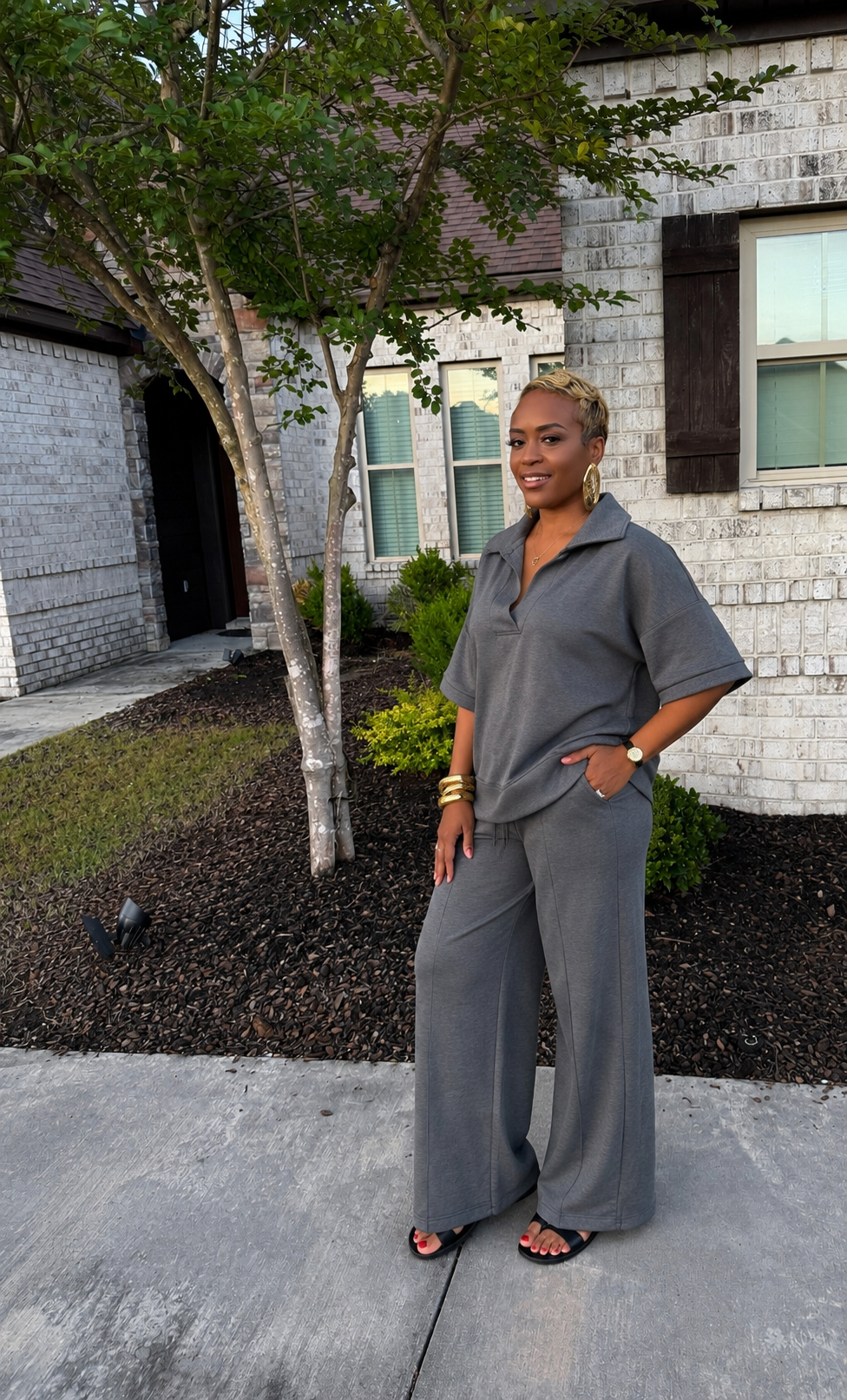 Relaxed Wide Leg Pant Set - (4 Colors)