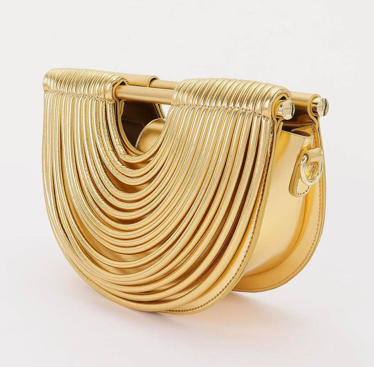 Solara Gold Metallic Crescent Crossbody
