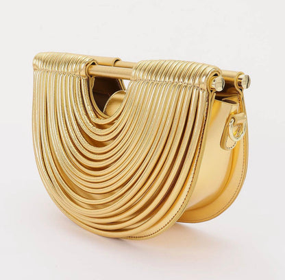 Solara Gold Metallic Crescent Crossbody