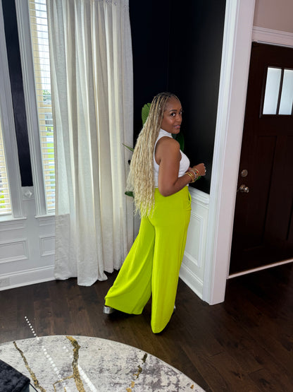 Lime Wide Leg Pants