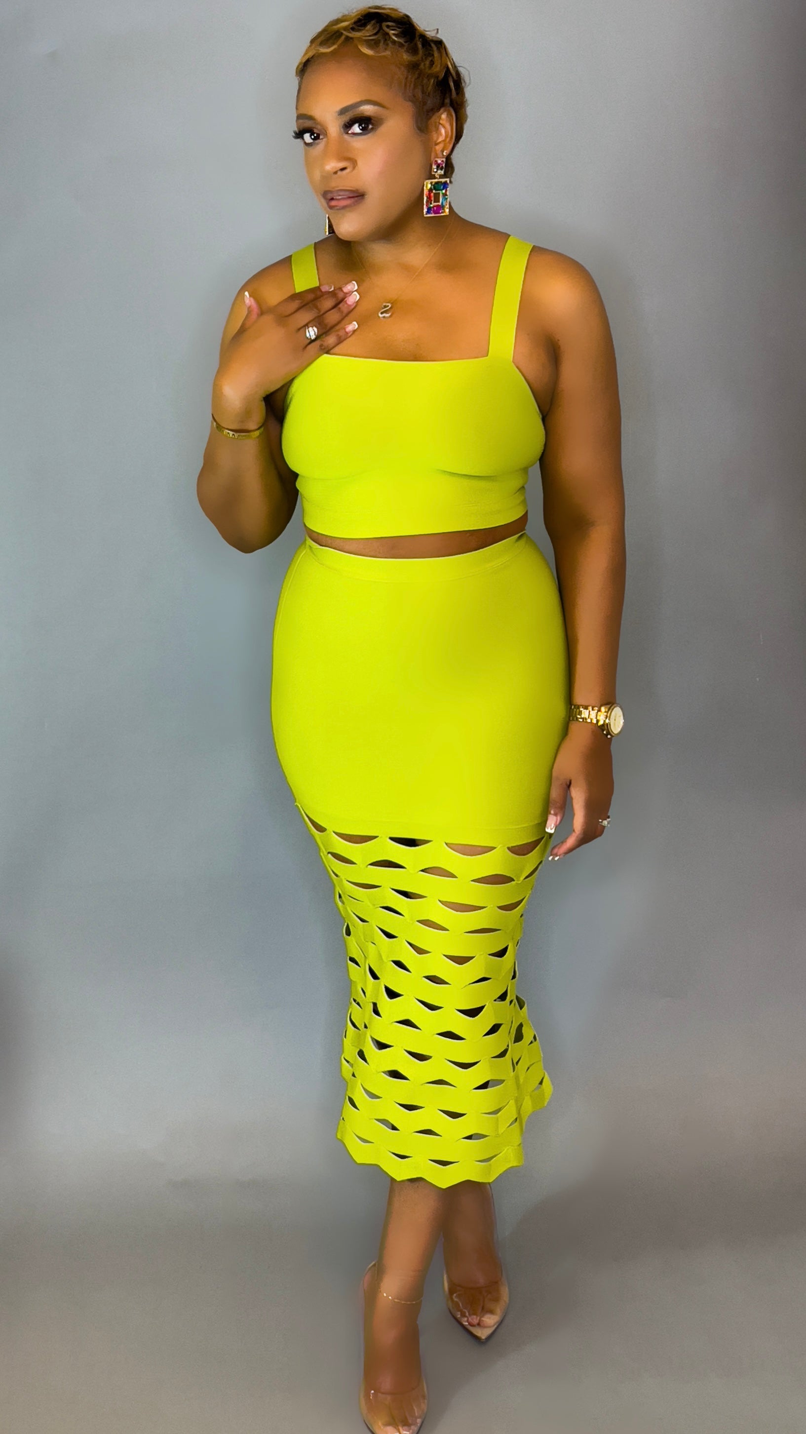 Neon bandage skirt best sale