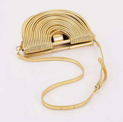 Solara Gold Metallic Crescent Crossbody