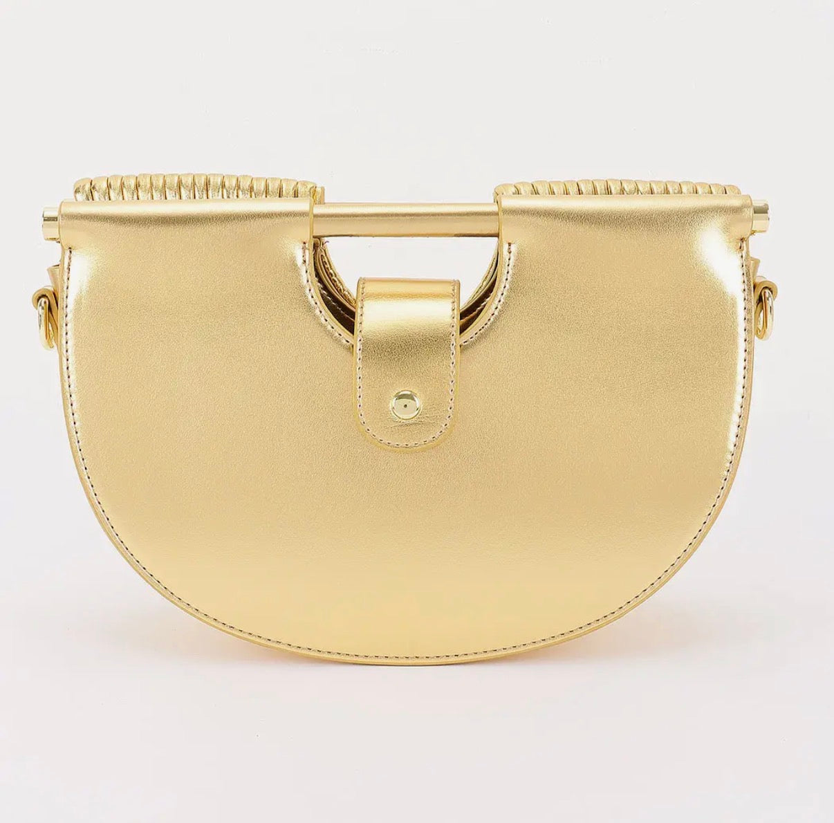 Solara Gold Metallic Crescent Crossbody