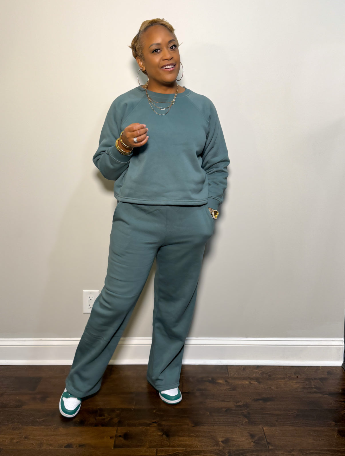 Fleece Lined Lounge Set - Ash Jade