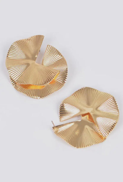 Golden Flora Disc Earrings