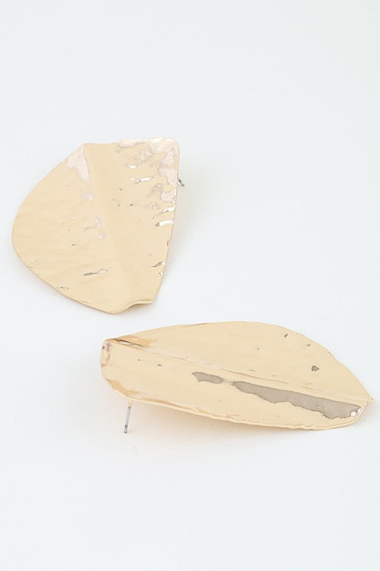 Gold Hammered Earrings