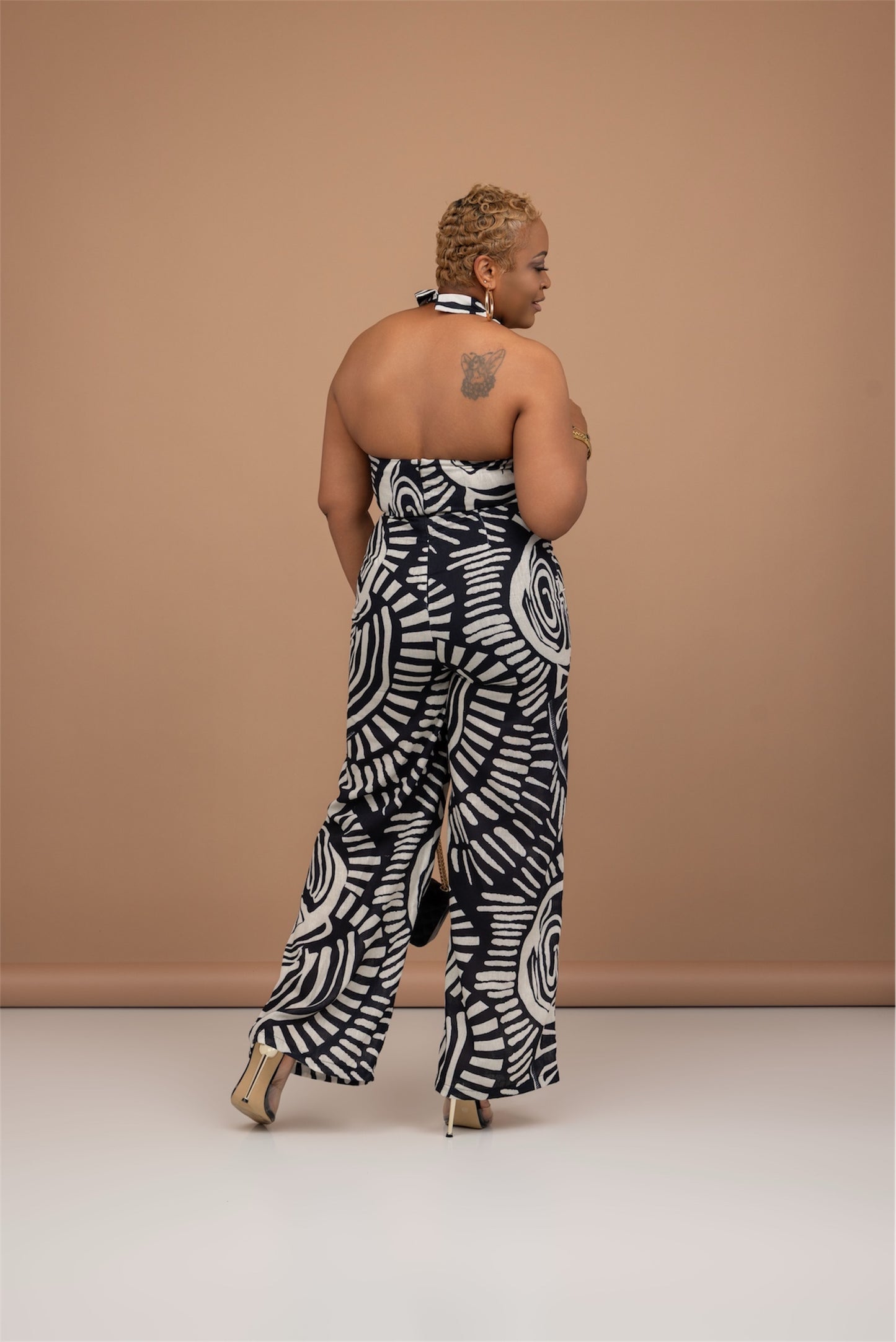 Bold Tribal Print Halter Jumpsuit