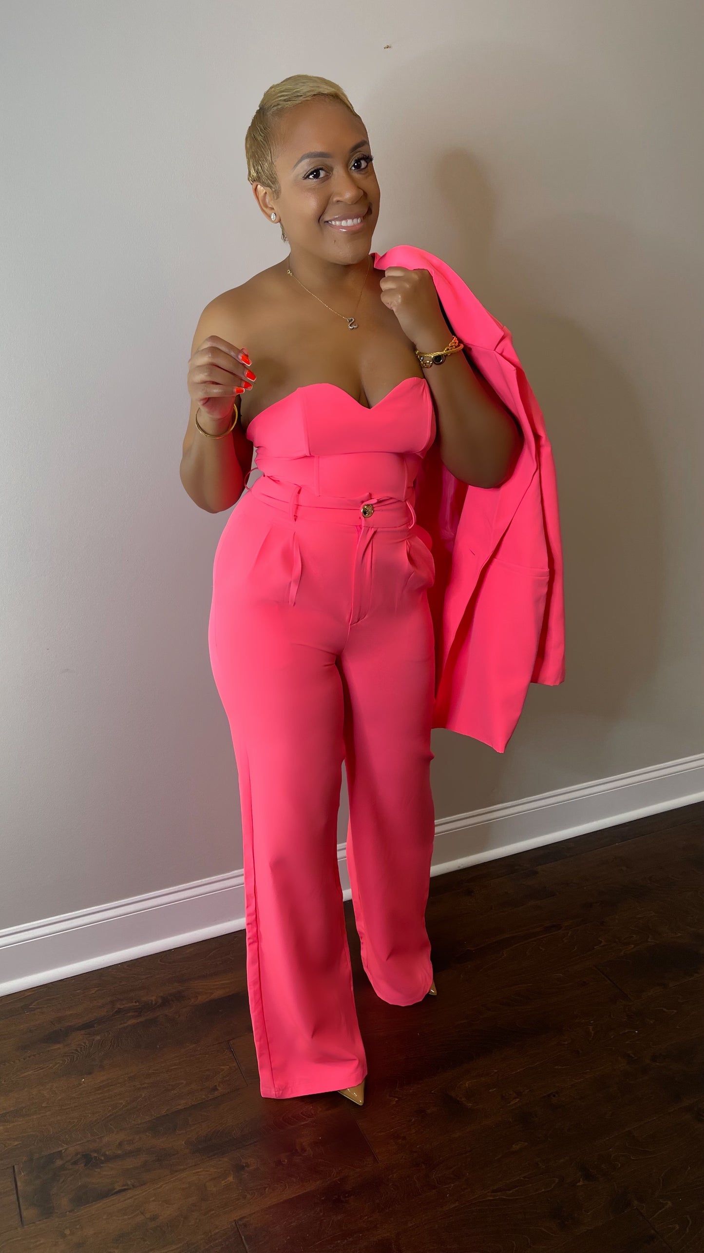 Powerful in Pink 3 Piece Suit