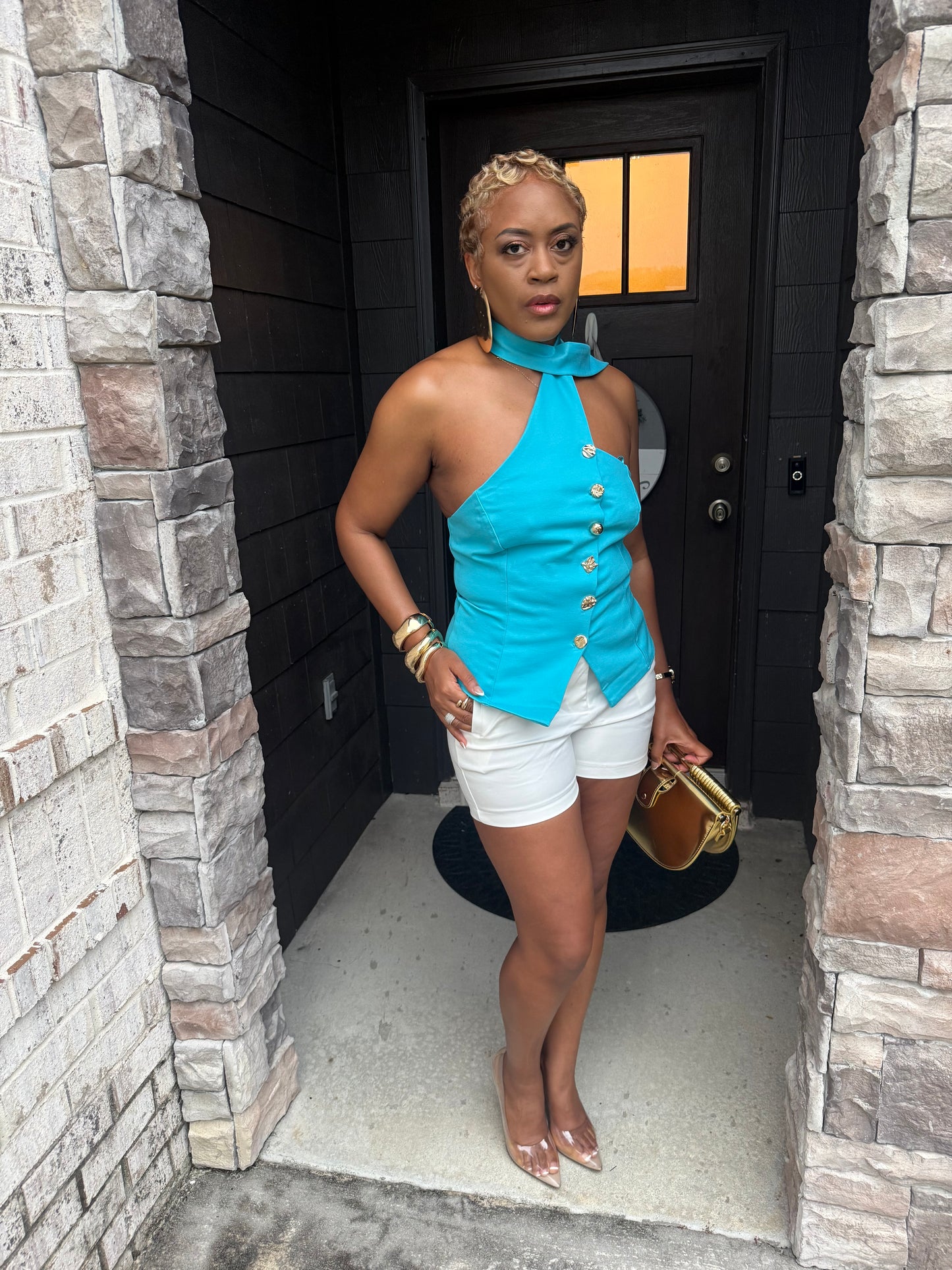 The Riviera Top - Aqua
