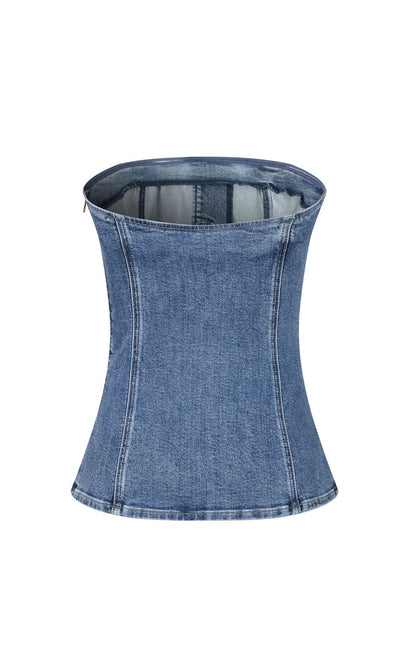 Strapless Denim Bustier