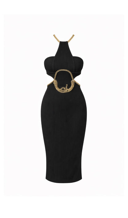 Chain Detail Midi Dress