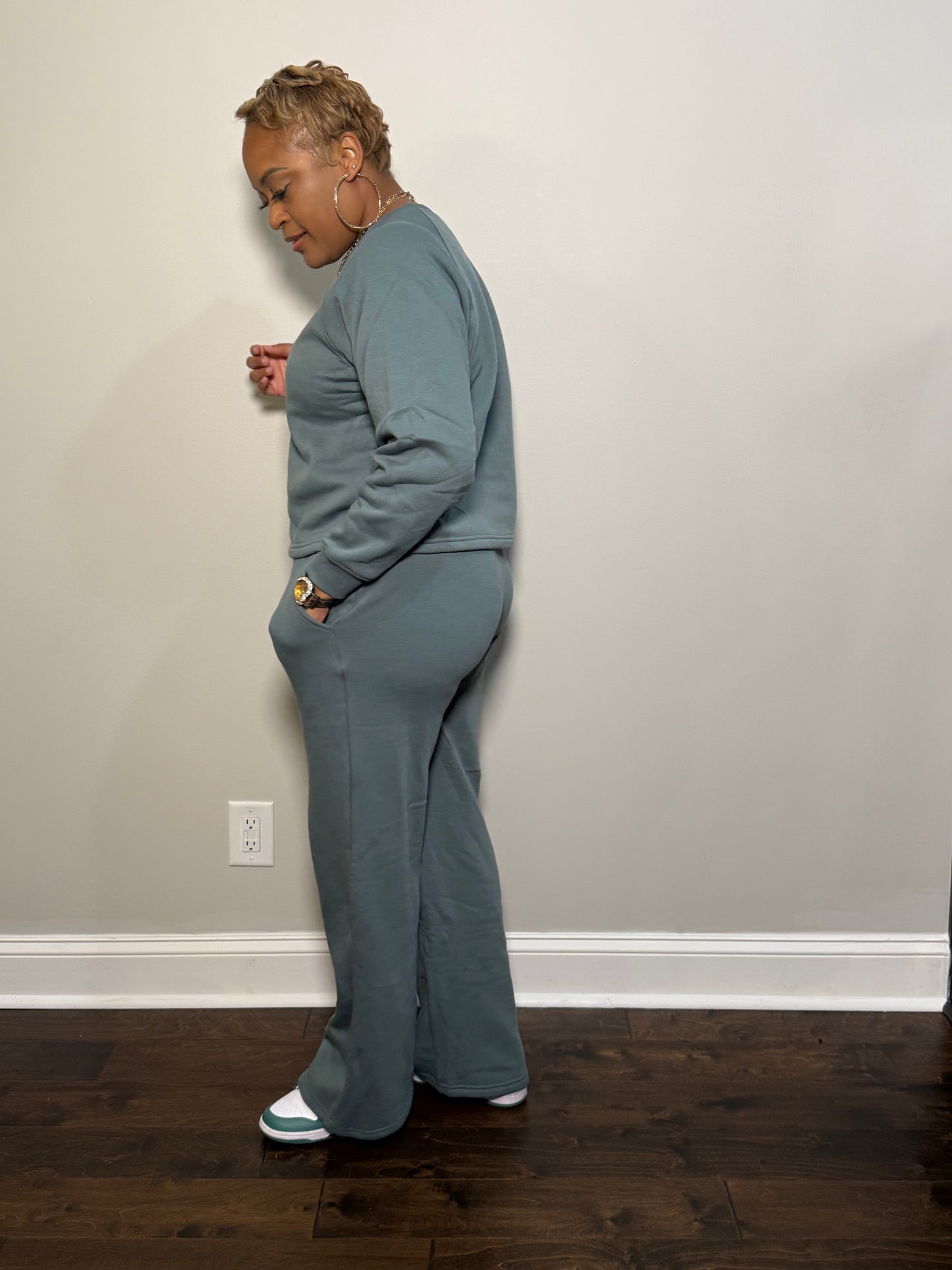 Fleece Lined Lounge Set - Ash Jade