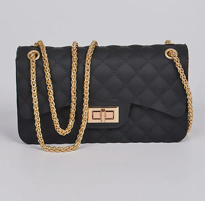 Matte Jelly Quilted Chain Crossbody