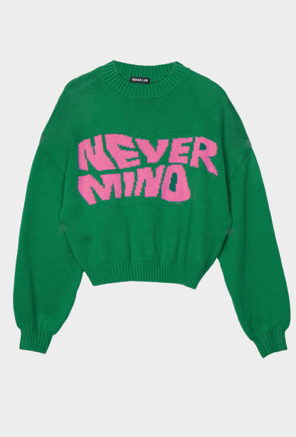 Green & Pink Never Mind Sweater