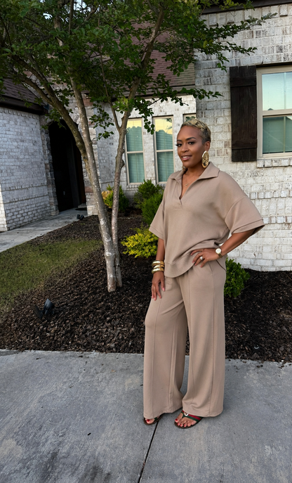 Relaxed Wide Leg Pant Set - (4 Colors)