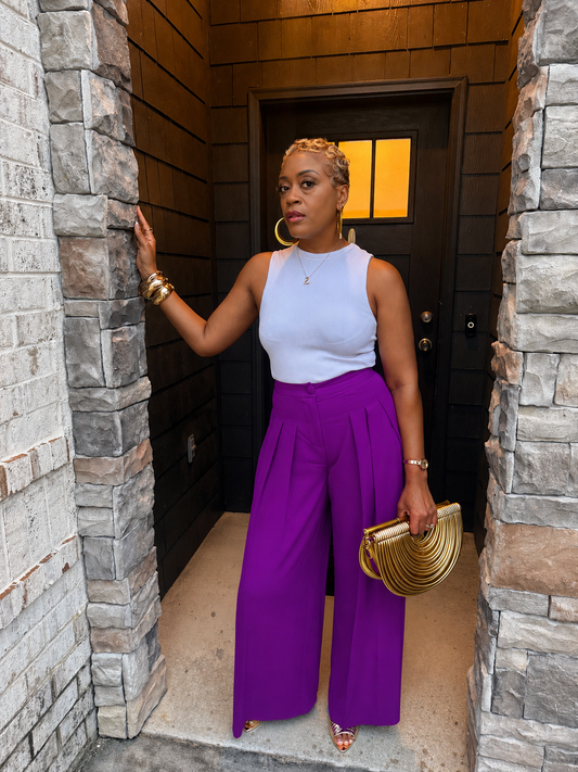 The Monaco Pleated Palazzo Pants – Orchid